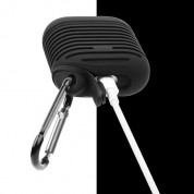 Silicone Case with Carabiner v2 - силиконов калъф с карабинер за Apple Airpods и Apple Airpods 2 (черен) 2