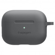 Spigen Airpods Pro Silicone Fit Case - силиконов калъф с карабинер за Apple Airpods Pro (тъмносив) 2