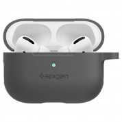 Spigen Airpods Pro Silicone Fit Case - силиконов калъф с карабинер за Apple Airpods Pro (тъмносив) 1