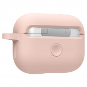 Spigen Airpods Pro Silicone Fit Case - силиконов калъф с карабинер за Apple Airpods Pro (розов) 4