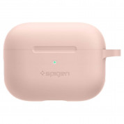 Spigen Airpods Pro Silicone Fit Case - силиконов калъф с карабинер за Apple Airpods Pro (розов) 2