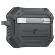 Spigen AirPods Pro Tough Armor Case - силиконов калъф с висока защита и карабинер за Apple AirPods Pro (тъмносив) 3
