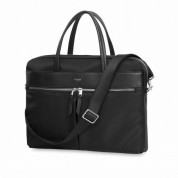 Knomo Hanover Slim Breifcase - луксозна чанта за преносими компютри до 15 инча (черен-сребрист)