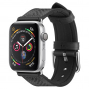 Spigen Retro Fit Band - кожена каишка за Apple Watch 42мм, 44мм, 45мм (черен)