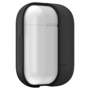 Spigen Airpods Silicone Case - силиконов калъф с карабинер за Apple Airpods и Apple Airpods 2 (тъмносив) 4