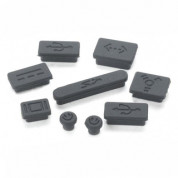 Комплект силиконови тапи против прах за MacBook Air/Pro (черни)