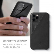Native Union Clic Card Case - кожен (естествена кожа) кейс с джоб за кредитна карта за iPhone 11 Pro (черен) 4
