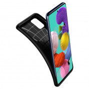 Spigen Liquid Air Case - силиконов (TPU) калъф с висока степен на защита за Samsung Galaxy A51 (черен-мат)  1