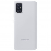 Samsung Galaxy S-View Wallet Cover EF-EA715PWEGEU - оригинален калъф през който виждате информация от дисплея за Samsung Galaxy A71 (бял) 1