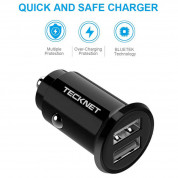 TeckNet ECC01001BA01 Dual USB 4.8A Car Charger - зарядно за кола (4.8A/24W) с 2xUSB порта за мобилни устройства (черен) 1