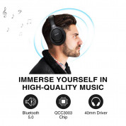 TeckNet BH922 Over-Ear Bluetooth Headphones - безжични блутут слушалки с микрофон за мобилни устройства (черен) 1