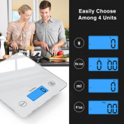 TechRise HKS05651WA01 Kitchen Scale Digital - кухненска везна с дисллей за измерване на теглото на хранителни продукти (бял) 1