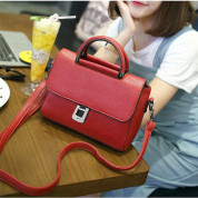 Fipilock Fingerprint Luxury Lady Handbag - луксозна дамска чанта с отключване с пръстов отпечатък (червен) 1