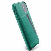 Mujjo Leather Wallet Case - кожен (естествена кожа) кейс с джоб за кредитна карта за iPhone 11 (зелен) 4