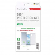 4smarts 360° Premium Protection Set UltraSonix - тънък силиконов кейс и стъклено защитно покритие за дисплея на Samusg Galaxy S20 Ultra, S20 Ultra 5G (прозрачен) 1