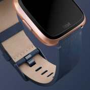 Fitbit Versa Accessory Band Leather Small - кожена (естествена кожа) каишка за Fitbit Versa (тъмносин)  1