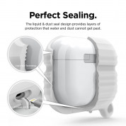 Elago Airpods Pro Waterproof Hang Case - водоустойчив силиконов калъф с карабинер за Apple Airpods Pro (бял-фосфор) 3