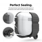Elago Airpods Pro Waterproof Hang Case - водоустойчив силиконов калъф с карабинер за Apple Airpods Pro (тъмносив) 2
