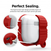 Elago Airpods Pro Waterproof Hang Case - водоустойчив силиконов калъф с карабинер за Apple Airpods Pro (червен) 2