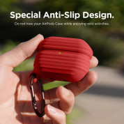 Elago Airpods Pro Waterproof Hang Case - водоустойчив силиконов калъф с карабинер за Apple Airpods Pro (червен) 3