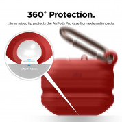 Elago Airpods Pro Waterproof Hang Case - водоустойчив силиконов калъф с карабинер за Apple Airpods Pro (червен) 1