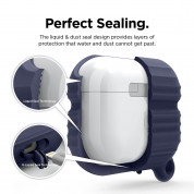 Elago Airpods Pro Waterproof Hang Case - водоустойчив силиконов калъф с карабинер за Apple Airpods Pro (тъмносин) 2