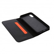 Knomo Leather Folio Case - флип кожен (естествена кожа) калъф за iPhone XS, iPhone X (черен) 5