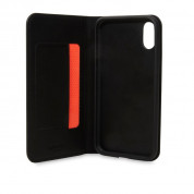 Knomo Leather Folio Case - флип кожен (естествена кожа) калъф за iPhone XS, iPhone X (черен) 4