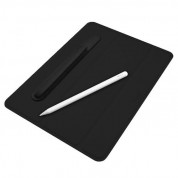 Macally Stand Pen Case - полиуретанов калъф и поставка с отделение за Apple Pencil за iPad 7 (2019), iPad 8 (2020) (черен) 11