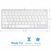 Macally Compact USB-A Wired Keyboard - компактна жична клавиатура за Mac и PC (бял)  2