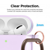 Elago Airpods Pro TPU Hang Case - силиконов калъф с карабинер за Apple Airpods Pro (лилав) 3