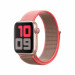 Apple Neon Pink Sport Loop - оригинална текстилна каишка за Apple Watch 38мм, 40мм (розов-кафяв) 1