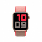 Apple Neon Pink Sport Loop - оригинална текстилна каишка за Apple Watch 38мм, 40мм (розов-кафяв) 2