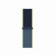 Apple Neon Lime Sport Loop - оригинална текстилна каишка за Apple Watch 38мм, 40мм (син-зелен) 1