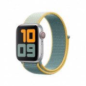Apple Sunshine Sport Loop - оригинална текстилна каишка за Apple Watch 38мм, 40мм (зелен-жълт)