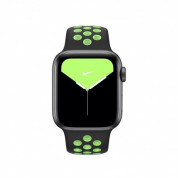 Apple Watch Nike Sport Band - оригинална силиконова каишка за Apple Watch 38мм, 40мм (черен-зелен)  2