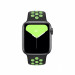 Apple Watch Nike Sport Band - оригинална силиконова каишка за Apple Watch 38мм, 40мм (черен-зелен)  3