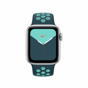 Apple Watch Nike Sport Band - оригинална силиконова каишка за Apple Watch 38мм, 40мм (тъмнозелен-син)  2