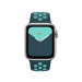 Apple Watch Nike Sport Band - оригинална силиконова каишка за Apple Watch 38мм, 40мм (тъмнозелен-син)  3