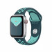 Apple Watch Nike Sport Band - оригинална силиконова каишка за Apple Watch 38мм, 40мм (тъмнозелен-син)  2