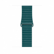 Apple Peacock Leather Loop Medium - оригинална кожена каишка за Apple Watch 42мм, 44мм (зелен)