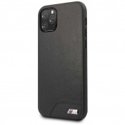 BMW M Collection Hard Case - кожен (естествена кожа) кейс за iPhone 11 Pro Max (черен)