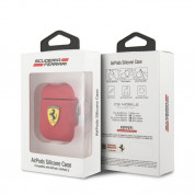Ferrari Airpods Silicone Case - силиконов калъф с карабинер за Apple Airpods и Apple Airpods 2 (червен) 1