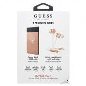 Guess Bundle Power Bank and In-Ear Headphones with Mic - комплект външна батерия и слушалки с микрофон (розов) 1