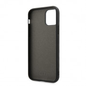 Guess Iridescent Leather Hard Case - дизайнерски кожен кейс за iPhone 11 Pro (сребрист) 5