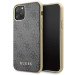 Guess 4G Collection Leather Hard Case - дизайнерски кожен кейс за iPhone 11 Pro (сив) 1