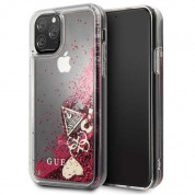 Guess Glitter Hard Case - дизайнерски кейс с висока защита за iPhone 11 Pro (червен)