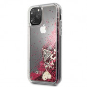 Guess Glitter Hard Case - дизайнерски кейс с висока защита за iPhone 11 Pro (червен) 1