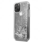 Guess Glitter Hard Case - дизайнерски кейс с висока защита за iPhone 11 Pro (сребрист) 1