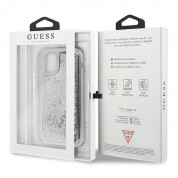 Guess Glitter Hard Case - дизайнерски кейс с висока защита за iPhone 11 Pro (сребрист) 6